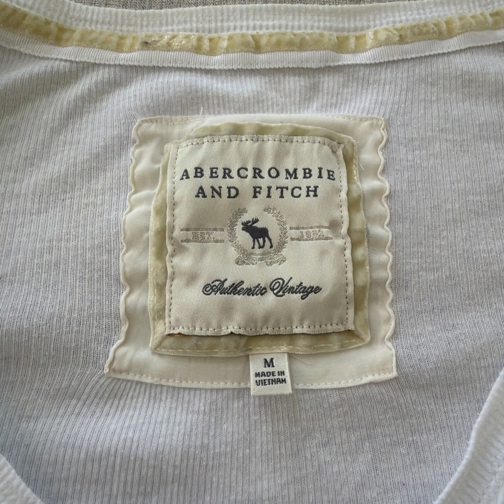 Y2K Vintage Abercrombie Babydoll V Neck Ribbed T Elena Gilbert Bella Swan - Picture 2 of 15